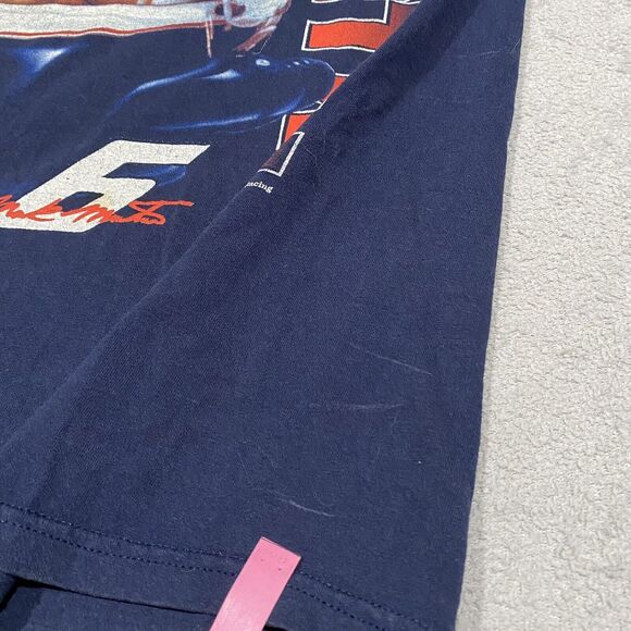 Vintage Nascar Mark Martin Shirt Size M Blue Big Face 90s Nutmeg Roush Racing - Picture 7 of 12